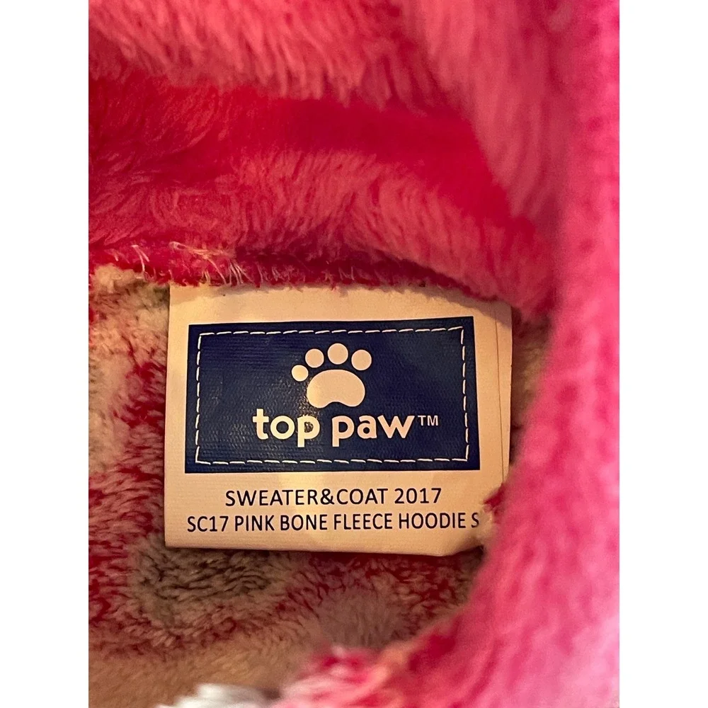 Top Paw Pink Bone Fleece Dog Hoodie Small Pet Sweater SC17 2017